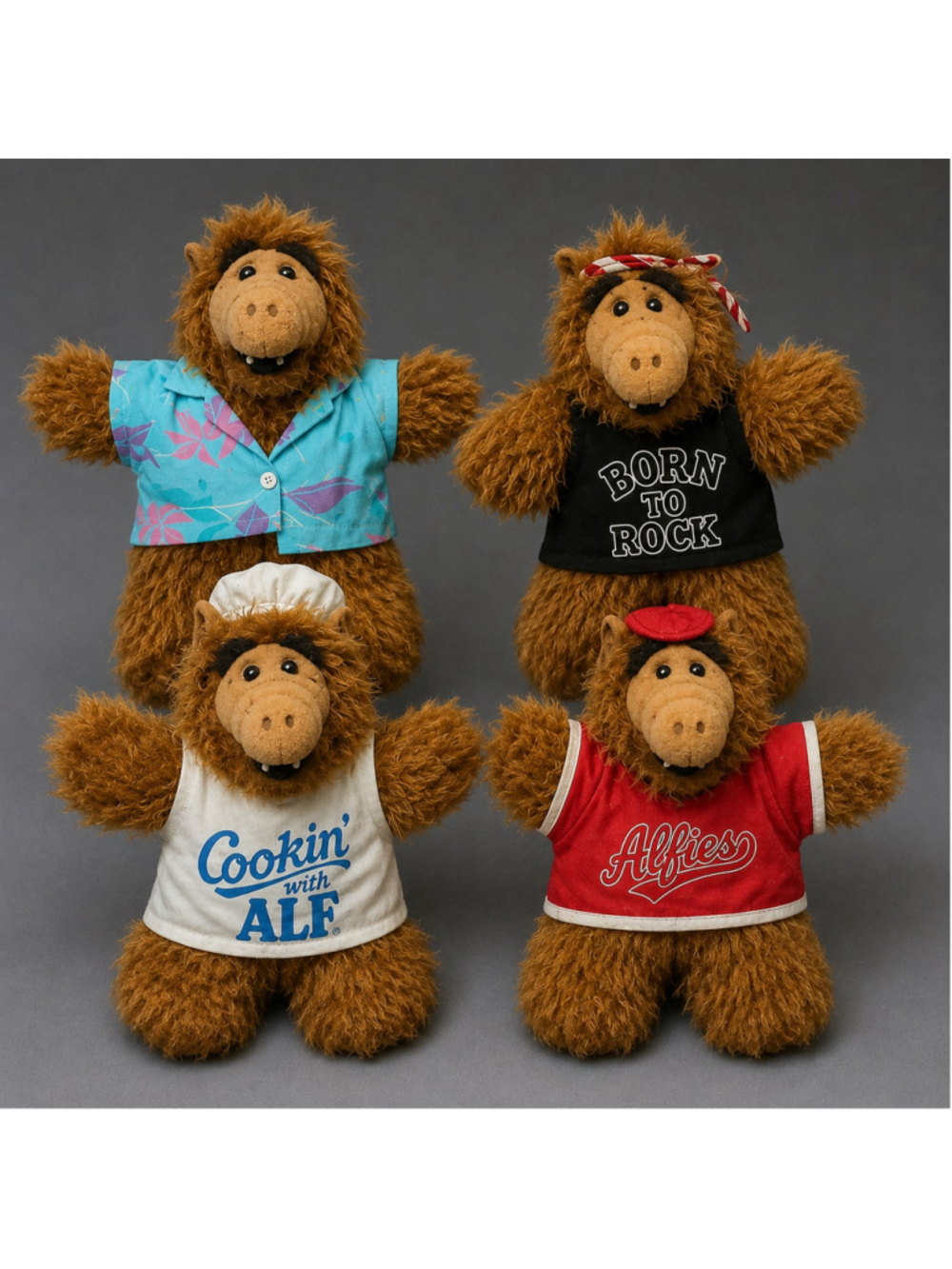 Vintage 1988 ALF Plush Puppet Lot (4) Rare Collectible Set w/ Outfits Summer